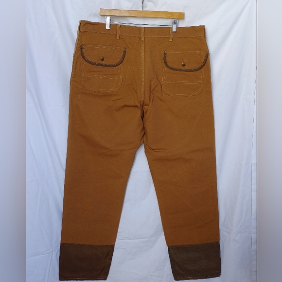 Vintage Carhartt Men's 44x34 Khaki-Brown Double Knee Pants USA Pride Crafted "89 - Picture 3 of 13